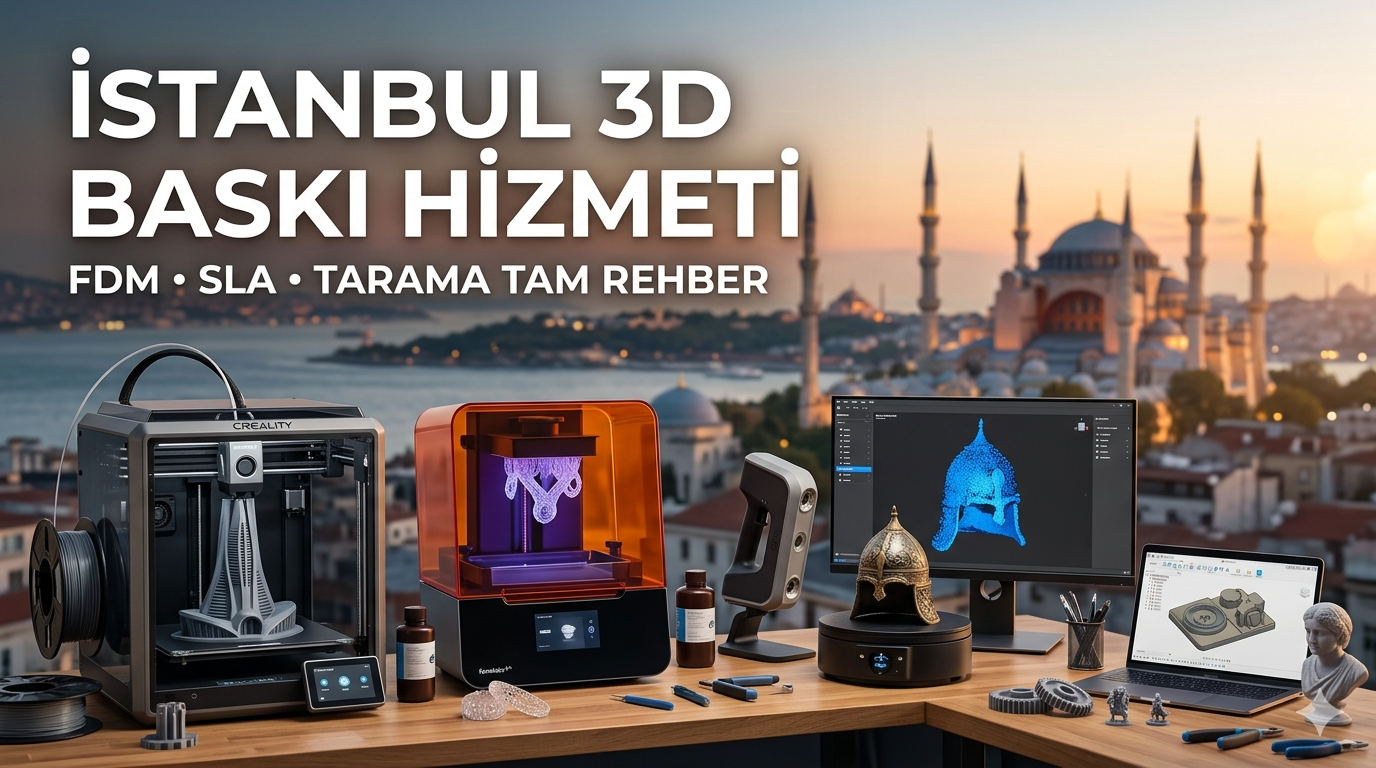 İstanbul 3D Baskı Hizmeti — FDM, SLA, Tarama Tam Rehber
